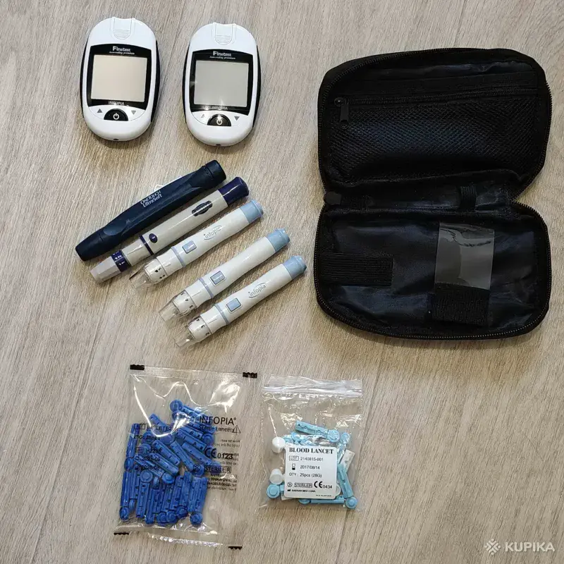 Глюкометры Fine test, ланцетные устройства и т.п.