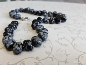 Бусы + серьги из гагата