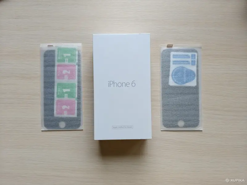 Защитные стёкла для iPhone 6 + оригинальная коробка