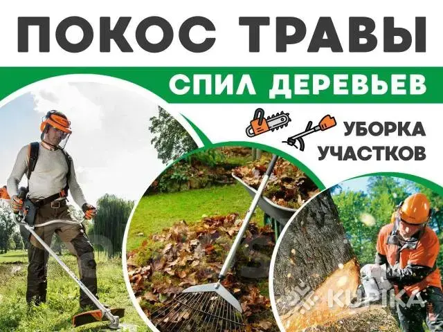 Покос травы и бурьяна.