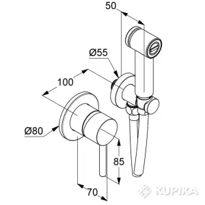 Комплект гигиенического душа Kludi Bozz 389980576, хром