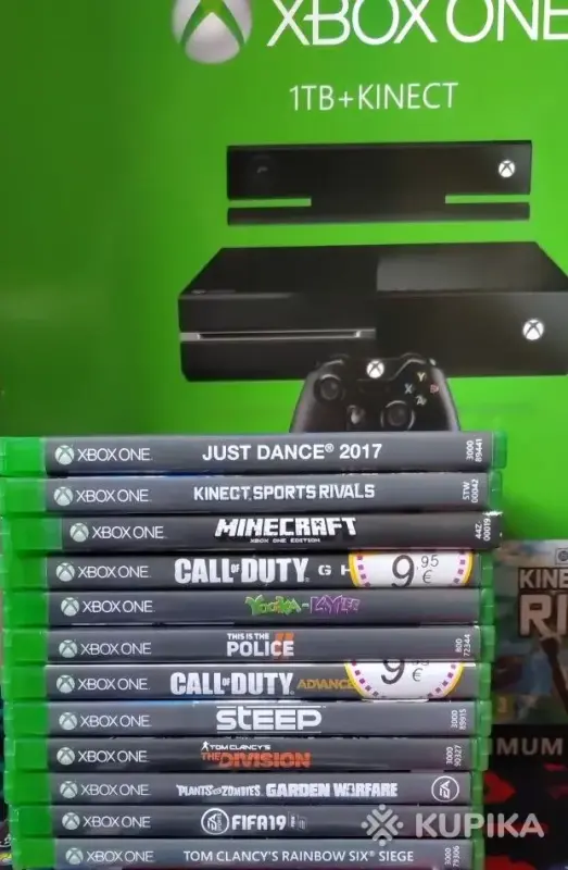 Приставка Xbox One + Kinect + 4 геймпада + коллекция игр