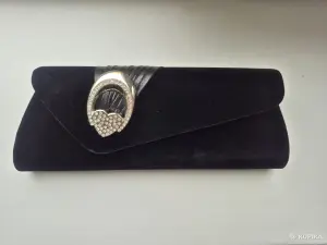 Клатч черный новый бархатный замшевый