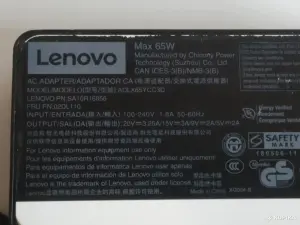Блок питания для ноутбука Lenovo, 65W, Type-C