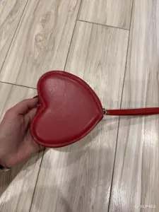 Сумка микро красная женская сердечко