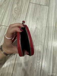 Сумка микро красная женская сердечко