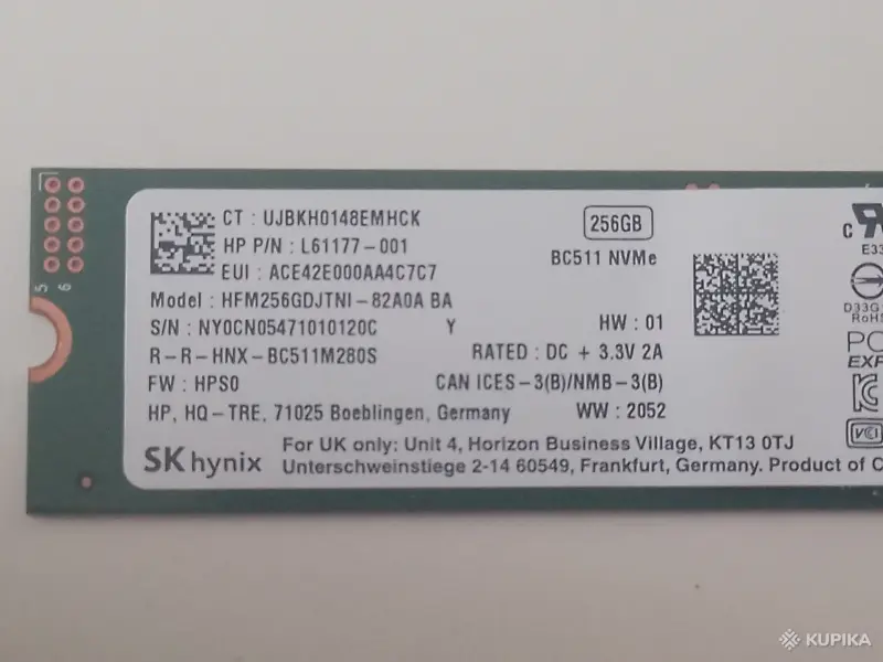 SSD и HDD жесткие диски - SSD M.2 SK Hynix BC511 256GB HFM256GDJTNI-82A0A - Вся Беларусь SSD M.2 SK Hynix BC511 256GB HFM256GDJTNI-82A0A - Вся Беларусь - 258228 - Доска объявлений Kupika.by