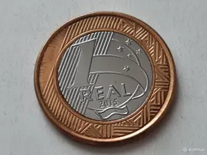Бразилия 2015. 1 реал. XXXI летние Олимпийские Игры, Рио-де-Жанейро 2016 г. Футбол.
