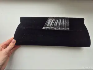Клатч черный новый бархатный замшевый