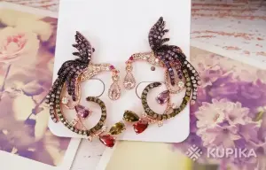 Серьги "Фениксы". 2,8 х 2,4 см