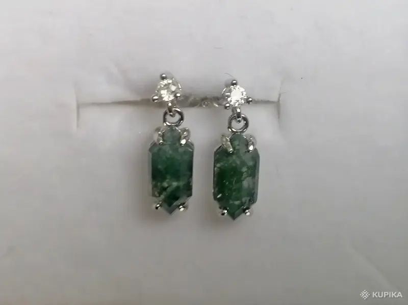 Серьги-гвоздики с моховым агатом. - Вся Беларусь - 260895 - Доска объявлений Kupika.by - Фото 4