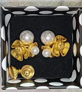 Позолоченные винтажные серьги-пусеты Tory Burch
