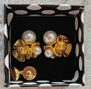 Позолоченные винтажные серьги-пусеты Tory Burch