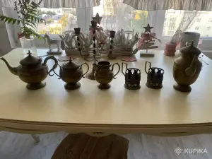 Антикварный бронзовый чайный набор