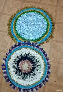 Лоскутный коврик из детства