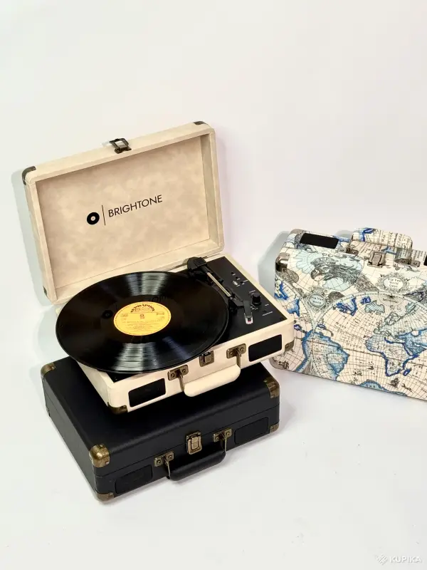 Виниловый проигрыватель Brightone Deluxe виниловых пластинок с Bluetooth