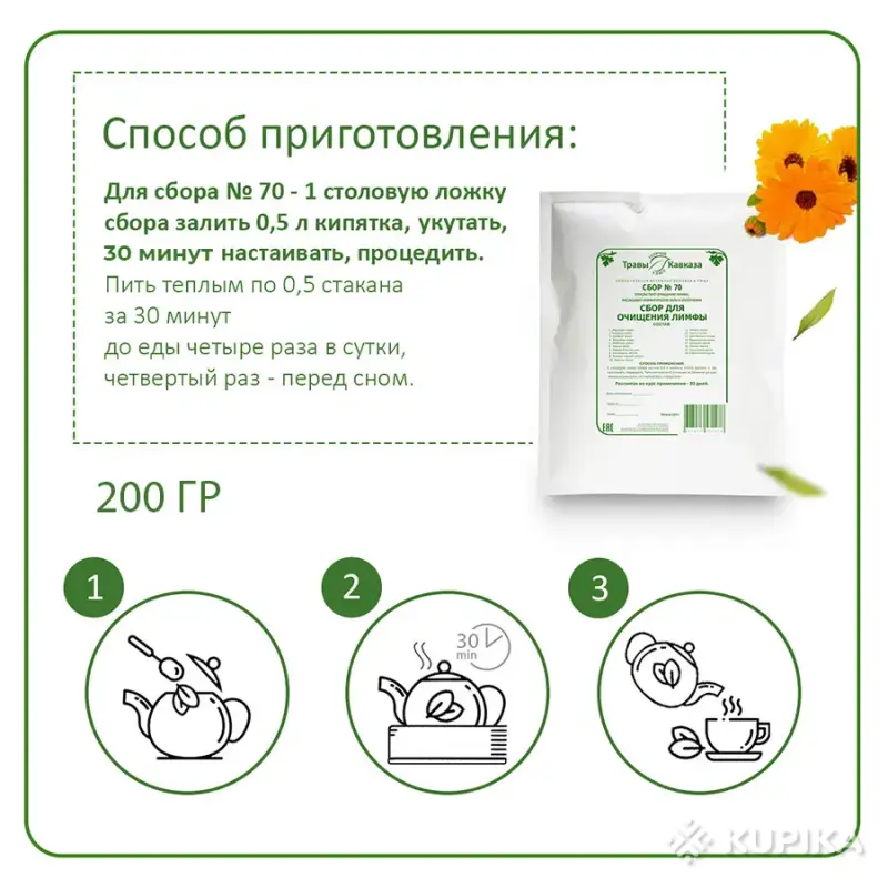Лимфодренажный сбор Травы Кавказа №70 для очищения организма и похудения - Вся Беларусь - 266052 - Доска объявлений Kupika.by - Фото 4