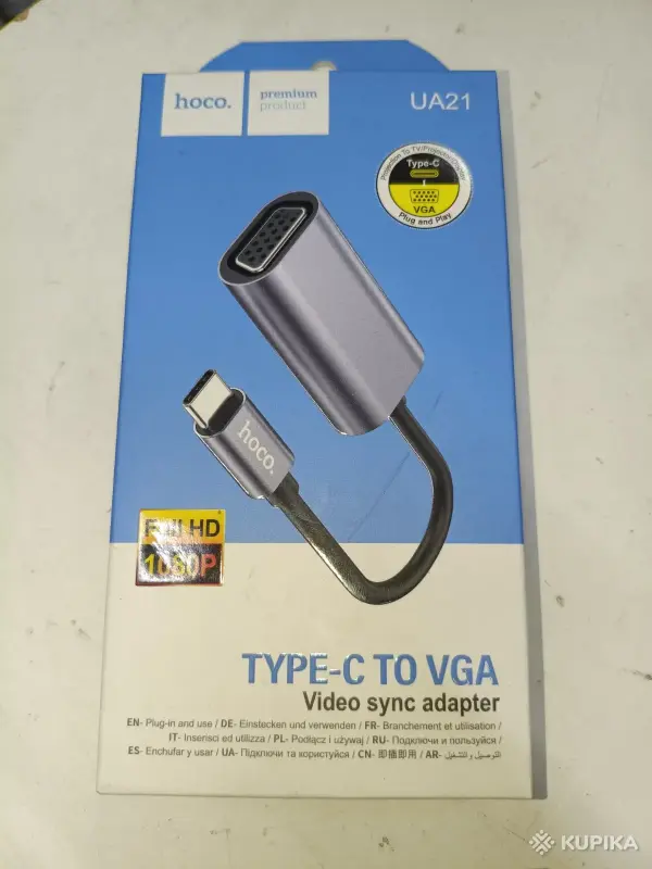 компактный переходник с разъема USB Type-C на VGA