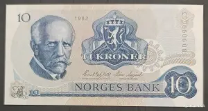 Банкнота 10 крон 1982 Норвегия UNC